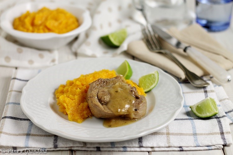 Ossibuchi di tacchino al lime con purè di zucca