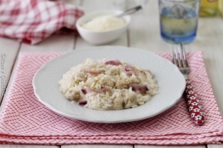 Risotto con salsiccia di pollo