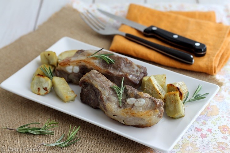 Costine al forno con patate dolci