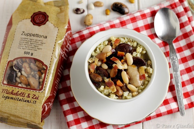 Minestra contadina con fregula e guanciale