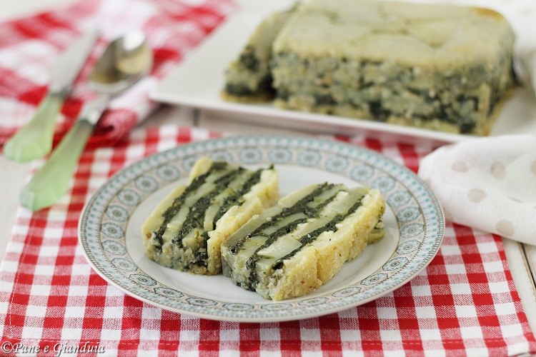 Mattonella di spinaci con patate e brie