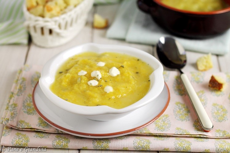 Crema leggera di porri e zucca