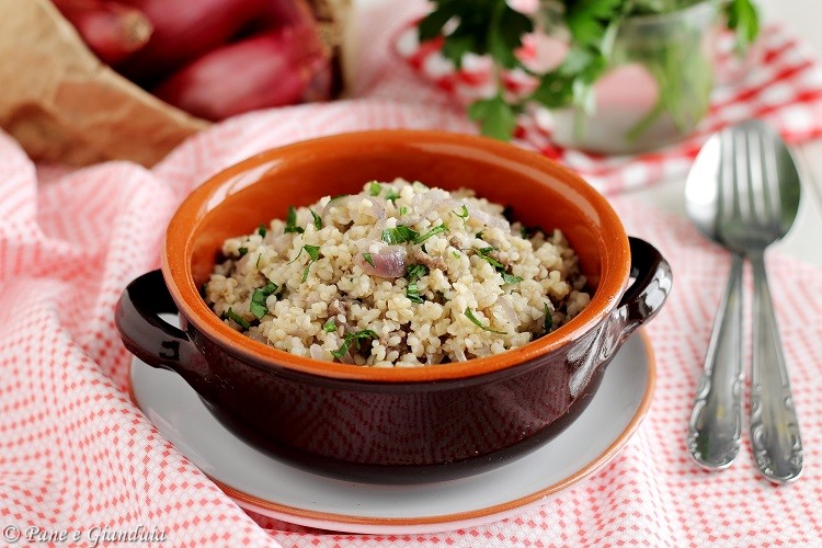 Bulgur tiepido con manzo e cipolla