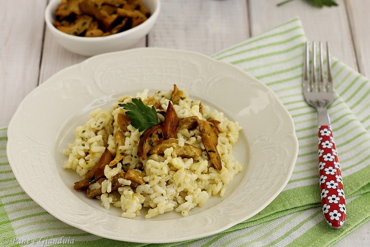 Riso con funghi reali trifolati