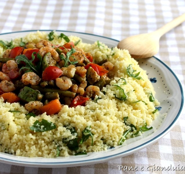 Cous cous con gamberetti e verdure