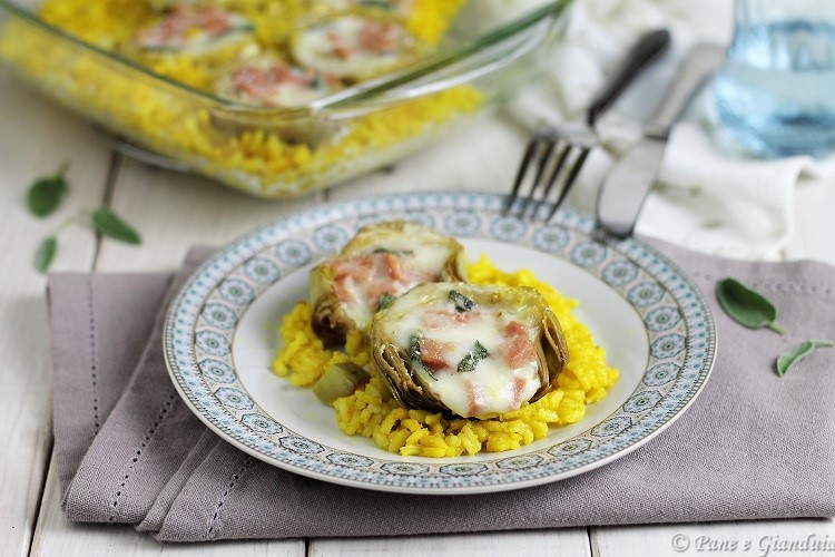 Carciofi ripieni e riso speziato